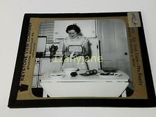 Glass Magic Lantern Slide MCA AMERICANA FAMILY MOTHER MAKING DINNER MEAL picture