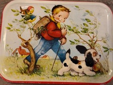 Vintage Thornes Toffee Tin England Boy With His Dog picture