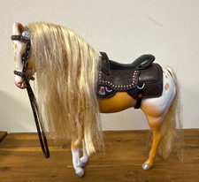 Vtg 2005 Bratz Wild Wild West Rodeo Horse Palomino Pinto Blonde Mane Saddle MGA picture