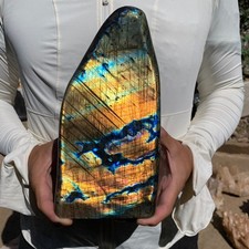 8.8lb Natural Flash Labradorite Quartz Crystal Freeform rough Mineral Healing picture