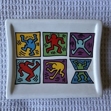 Keith Haring 1996 Six Dancing People Pop Shop Hand Painted Dish picture