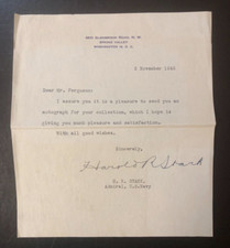 WWII Admiral Harold R. Stark 1945 Signed Letter – CNO Pearl Harbor – RARE picture