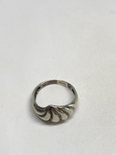 3g SIZE 7 ABSTRACT SHELL STERLING SILVER STAMPED FINE MODERNIST STAMPED 925 picture