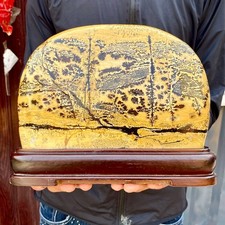 5.51LB Beautiful Natural Chinese Dendritic Limestone Picture Stone Guohua -Rare picture