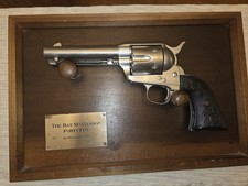 Franklin Mint Bat Masterson Forty-Five Revolver Framed Wall Plaque Wood/Metal picture