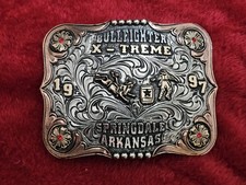 Bullfighting☆1997☆X~Treme Rodeo Champion☆TROPHY BUCKLE☆Springdale Ark☆Rare☆979 picture