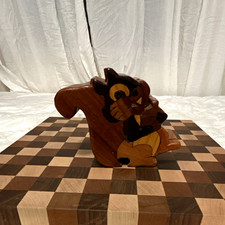 Small Brown Wood Grain Squirrel Shaped Lidded Trinket Box, Kids, 1 Pack picture