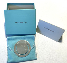 Tiffany & Co Sterling Silver .925 Round Bookmark Paper Clip, Box, Pouch Vintage picture