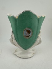 19th Century Old Paris Roman Soldier Portrait Porcelain Vase Green  picture