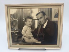 Vintage Framed Father & Son Photo Portrait 10.5x8.5