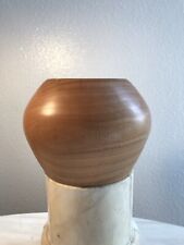 Vintage Hand-Crafted Turned Decorative Wooden Wood Vase Modern Object Signed picture