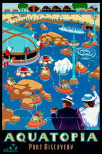 2001 Tokyo DisneySea Aquatopia Port Discovery Attraction Poster 11 x 17 picture