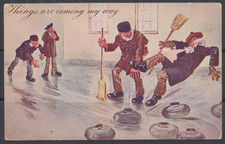 1913 Canada ~ Curling ~ Humour ~ Things are Coming My Way ~ Warwick Bros. picture
