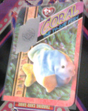 TY Beanie Babies Card: SERIES 4 SILVER CORAL RETIRED #314, LE Serial # 0956/1176 picture
