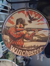 Vintage Winchester Porcelain Sighn   Very Good Shapemust Have Perfect Patina picture
