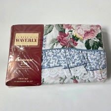 Vintage Waverly Belle Rive III Floral Twin Sheet Set Flat Fitted Pillowcase NEW picture