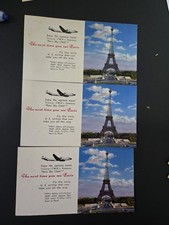 VINTAGE 1940'S TWA PARIS SKY CHIEF ADVERTISING POSTCARDS picture