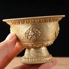 10cm Exquisite Engraving Buddhism Holy Water Cup Auspicious Buddha Bowl Handmade picture