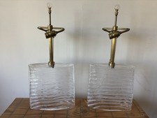 PAIR of DONGHIA Velo Murano Seguso Glass Lamps picture
