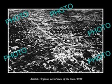 Bristol Virginia Aerial View Of The Town C1940 Large Historic Old Photo picture