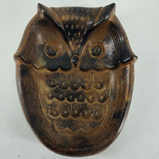 Vintage studio art pottery owl trinket candy dish picture