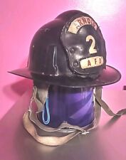 Vintage Fiberglass Fireman's Helmet With Leather Badge picture