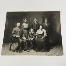 Antique 1880 - 1900's Family Portrait Photo Posed Unframed approx 9 3/4