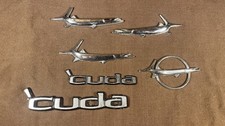 6 Vintage Original Plymouth Cuda Barracuda Metal Emblem Badge Lot picture
