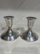 Pair Of International Silver Co Candlestick Holders Silver Plated Weighted picture