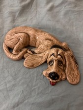 Sad Eye Vintage brown Hound Dog Floppy Ears Ceramic Hand Painted picture