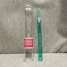 VTG 1930s Dr. West’s Exton Miracle Tuft Toothbrush In Glass Youths Aqua Green picture