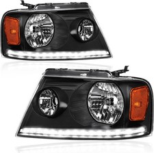 Projector LED DRL Headlights Assembly For 2004-2008 Ford F150 F-150 Headlamps picture
