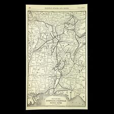 LOUISVILLE NASHVILLE Railroad Map Vintage Pensacola Florida Alabama ca 1905 picture