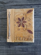 NEW Vintage HAWAII Flower 3-D Leaves And Wood Photo Album  picture