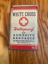 White Cross VINTAGE Tin Can Waterproof Adhesive Bandages picture