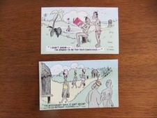 2 Unused 1956 NUDISTS Comic Cardco Postcards  Artist COLLINS picture