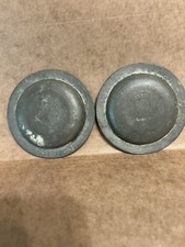 two small t. badger pewter plates picture