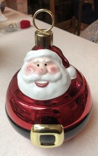 Vintage Teleflora Ceramic Santa Claus Ornament Inspired Cookie/Candy Jar W/ Lid picture