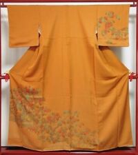 Japanese Kimono HOUMONGI Fabric Silk Woman Kyoto Japan Vintage Antique kf-114 picture