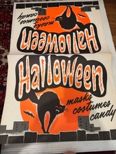 Vintage 1960's Black Cat HALLOWEEN Special Paper Store Display  picture