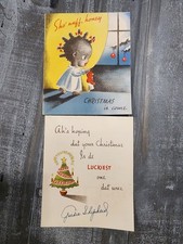 Vtg Norcross Black Americana Christmas Card Lot 1940s WWII Letter Esther Goldie picture