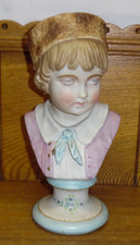 Antique Vion & Baury French Bisque Porcelain Bust Figurine - 9.75