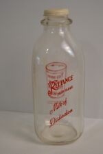 Vintage Reliance Milk Bottle Glass Dairy 