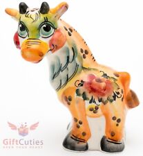 Porcelain Giraffe Figurine multi color handmade in Mayolika gzhel style picture