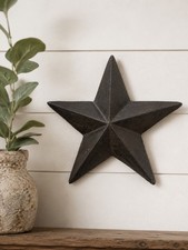 Rustic Brown Cast Iron Barn Star Western Wall Decor Farmhouse 7” Metal Star picture
