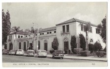 Pomona California c1950's United States Post Office Building, vintage car picture