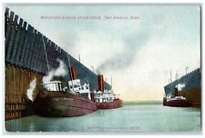 c1920's Whalebacks Loading Ore Docks Two Harbors Minnesota MN Unposted Postcard picture