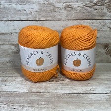 Lot of 2 Peaches n Cream Yarn 240 yd 5 oz Tot. 100% Cot. Bright Orange picture