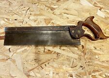 Rare Disston Backsaw Glover’s 1887 Patent Date 12” Blade 14 TPI Saw picture