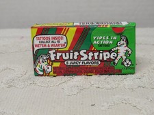 NEW Discontinued & Sealed Fruit Stripe Chewing Gum 17 Stick Pack & Yipes Tattoos picture